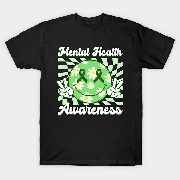 Mental Health Awareness  Green Ribbon T-Shirt by JazlynShyann